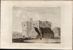 Carnew Castle Wicklow F. Grose 1792 Antique Copper Block Engraving.