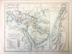 Antique Palestine Religious Map of Holy Land As Allotted By Joshua.