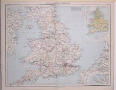 Victorian Antique 1897 Map Ecclesiastical Divisions England & Wales.