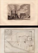 St Augustine’s & Map Kent Grose Antique 1784 Copper Engraving.
