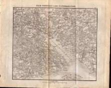 The County Around Southampton Georgian King George IV Antique Map.