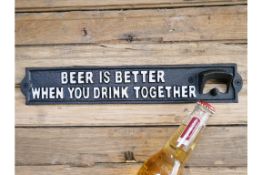 Wall Mounted 'Drink Together' Bottle Opener