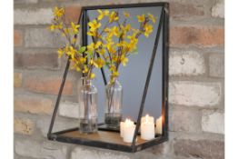 Mirrored Wall Unit With Shelf
