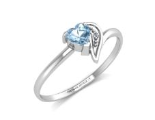 9ct White Gold Fancy Cluster Diamond and Blue Topaz Ring (BT0.32) 0.01 Carats