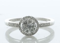 10ct White Gold Round Cluster Diamond Ring 0.25 Carats