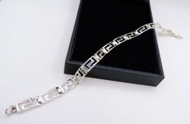 Vintage Sterling Silver Greek Key Bracelet with Gift Box