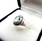 Sterling Silver Swiss Blue Topaz Ring