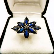 Sterling Silver Sapphire Ring 6cts New With Gift Box