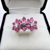 Sterling Silver Ruby Ring 2.6 cts New With Gift Pouch