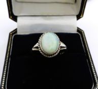 Vintage Sterling Silver Opal Ring