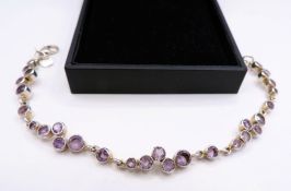 Sterling Silver Artisan Amethyst Gemstone Bracelet 5cts with Gift Box
