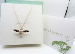 Alex Monroe Sterling Silver Bumblebee Necklace New with Gift Box