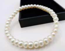 Cultured Pearl Stretchable Bracelet New With Gift Pouch