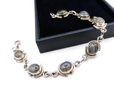 Artisan Sterling Silver Moonstone Bracelet with Gift Box