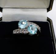 Sterling Silver Topaz Ring New with Gift Pouch