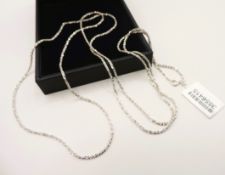 Italian 925 Silver Margarita Glitter Rock Chain Necklace 36 inches New With Gift Pouch