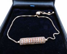 Sterling Silver Gemstone Slider Bracelet with Gift Pouch