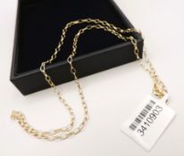 Gold On Sterling Silver Belcher Chain New With Gift Pouch