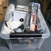Box of Items to Include Storage Box, Drink Bottles and More