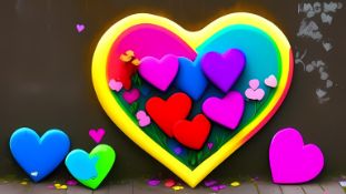 The Walled Off Hotel Gallery- Rainbow Love Hearts