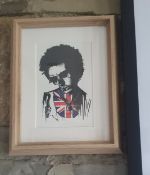 Paul Insect (B 1971) 'Dead Sid' 2006, Framed Postcard From Pow Dead Rebels Series Early Street Gr...
