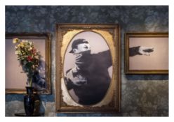 The Walled Off Hotel Poster-Banksy- Flower Throw- D2