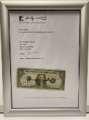 Andy Warhol Signed One Dollar Bill, Signed On The Front In Thick Black Felt Tip