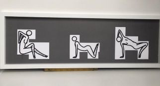 Julian Opie (1958-) ‘This Is Shahnoza’ In 3 Parts, Wooden Maquettes, Framed, 2008