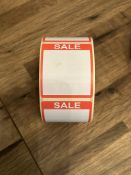 1 Roll of Sale Price Stickers 60mm x 70mm 1000 Stickers on a Roll