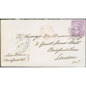 Bermuda 1875 (Mar 10) Cover To London Franked 6d Dull Mauve, Endorsed 