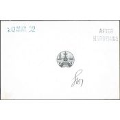 Bermuda Vignette Die Proof In Black On White Glazed Card, Stamped 