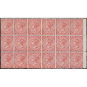 Bermuda 1d Pale Rose, Mint Block of Eighteen Perforated At Somerset House With Wing Margin At Rig...