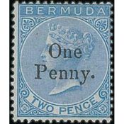 Bermuda 1d On 2D, Fine Mint. With R.P.S Certificate (1964). S.G. 15, £700.