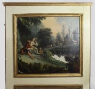 Tall French Antique Chateau Trumeau Mirror c.1890
