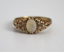 Opal & Diamond 9ct Gold Ring