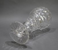 Mid 20th c. Large English Cut Glass Footed Vase