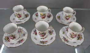 Set of 6 Hammersley “Howard Sprays“ Coffee Cans & Saucers