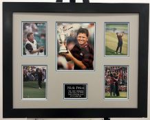 Nick Price Framed Original Signature Presentation.