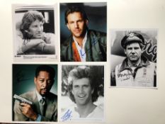 Morgan Freeman, Mel Gibson, Harrison Ford, Kevin Costner & Richard Gere Signed Studio Photos