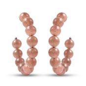 New! Quartz and White Austrian Crystal Necklace & Strawberry Quartz Earrings