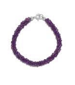 New! Amethyst Bracelet With Spring Ring Clasp in Sterling Silver