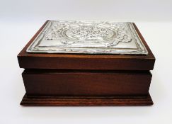 Silver Mounted Mahogany Jewellery Casket Carr's of Sheffield c.1993
