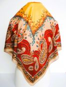 Vintage Signed Oscar de la Renta Silk Scarf