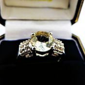 Sterling Silver 2CT Citrine Ring New with Gift Pouch