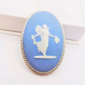Sterling Silver Wedgwood Jasperware Brooch c.1960's