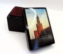 Vintage Russian Hand Painted Lacquer Box Artist Fedoskino Signed
