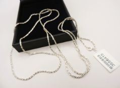 Italian 925 Silver Margarita Glitter Rock Chain Necklace 36 inches New with Gift Pouch