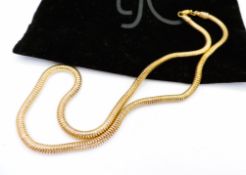 14K Gold on Sterling Silver Chain Necklace Made in Italy 23 grams New with Gift Pouch