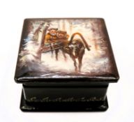 Vintage Russian Hand Painted Miniature Lacquer Box