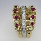 Restored Bespoke Ruby and Diamond Ring